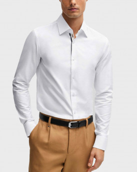 BOSS H-HANK MEN'S SLIM FIT SHIRT - 50510235 - WHITE