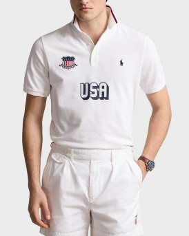 POLO RALPH LAUREN ΑΝΔΡΙΚΗ ΜΠΛΟΥΖΑ ΠΟΛΟ USA - 710944666001 - ΑΣΠΡΟ