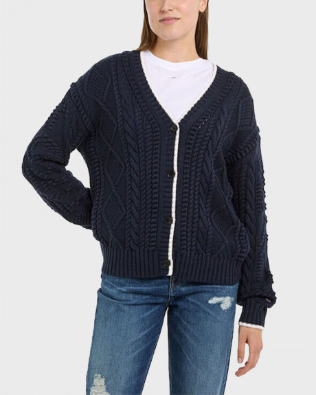 TOMMY JEANS WOMEN'S CABLE KNIT CARDIGAN - DW0DW18521