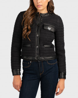 GUESS NEW IRENE WOMEN'S QUILTED JACKET - W4YL26WGB12 - BLACK