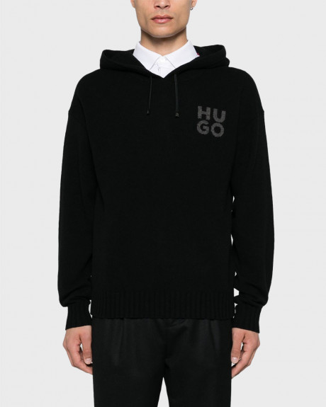 HUGO INTARSIA MEN'S WOOLEN HOODIE - 50527223