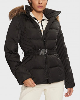 GUESS OLGA ΓΥΝΑΙΚΕΙΟ ΜΠΟΥΦΑΝ PUFFER ΜΕ ΚΟΥΚΟΥΛΑ - W4BL53WEX52 - ΜΑΥΡΟ