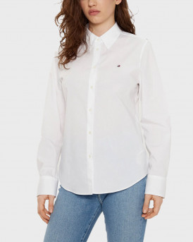 TOMMY HILFIGER WOMEN'S REGULAR FIT SHIRT - ww0ww43577 - WHITE