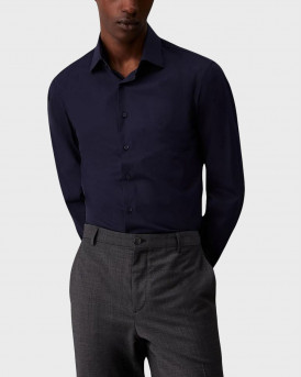 CALVIN KLEIN MEN'S POPLIN STRETCH FITTED SHIRT - K10K109509 - BLUE