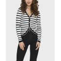 ONLY WOMEN'S STRIPED CARDIGAN - 15339596 - BLACK